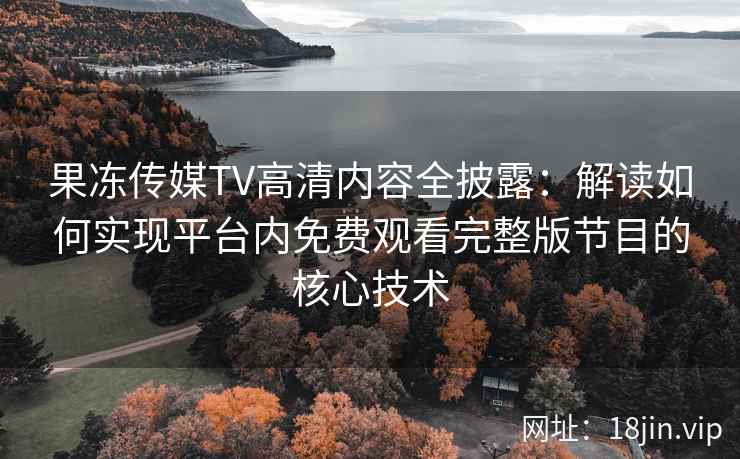 果冻传媒TV高清内容全披露：解读如何实现平台内免费观看完整版节目的核心技术