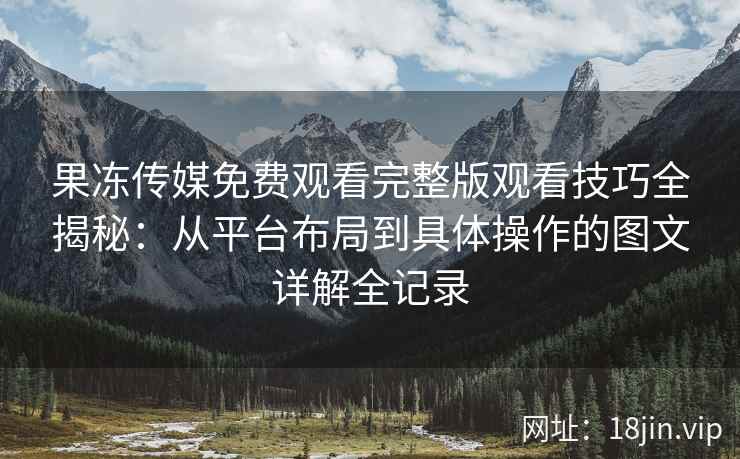 果冻传媒免费观看完整版观看技巧全揭秘：从平台布局到具体操作的图文详解全记录