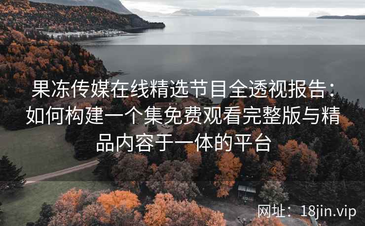 果冻传媒在线精选节目全透视报告：如何构建一个集免费观看完整版与精品内容于一体的平台